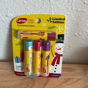 Carmex 4 Count Lip Balm Limited Edition Merry Berry Sugar Plum Sugar Cookie